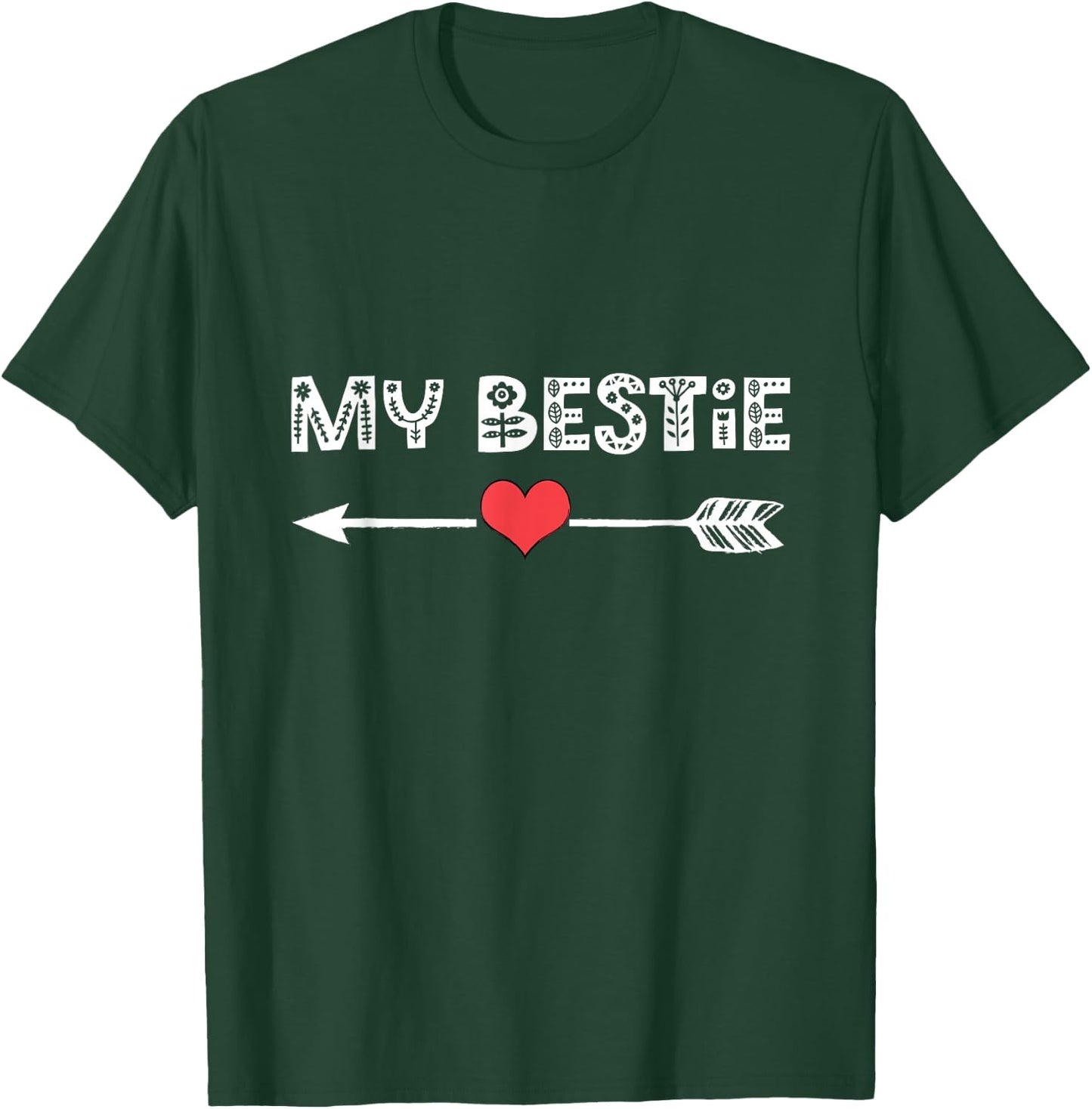 My Bestie BFF Best Friend Left Arrow Heart Love Matching T-Shirt - T-Shirt | Forest
