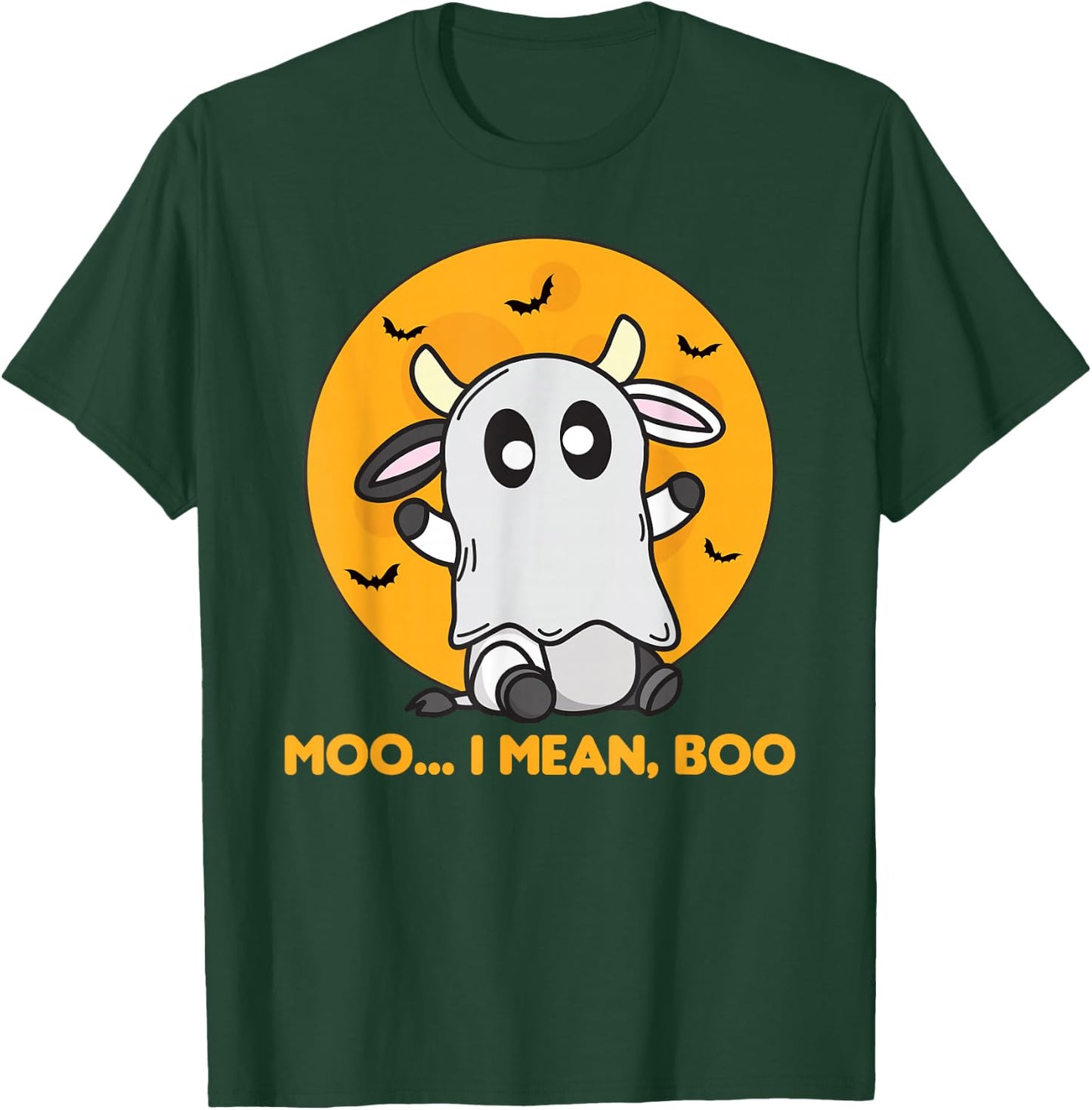 Cow Ghost Cute Kawaii Halloween Cows Moo I Mean Boo T-Shirt - T-Shirt | Forest