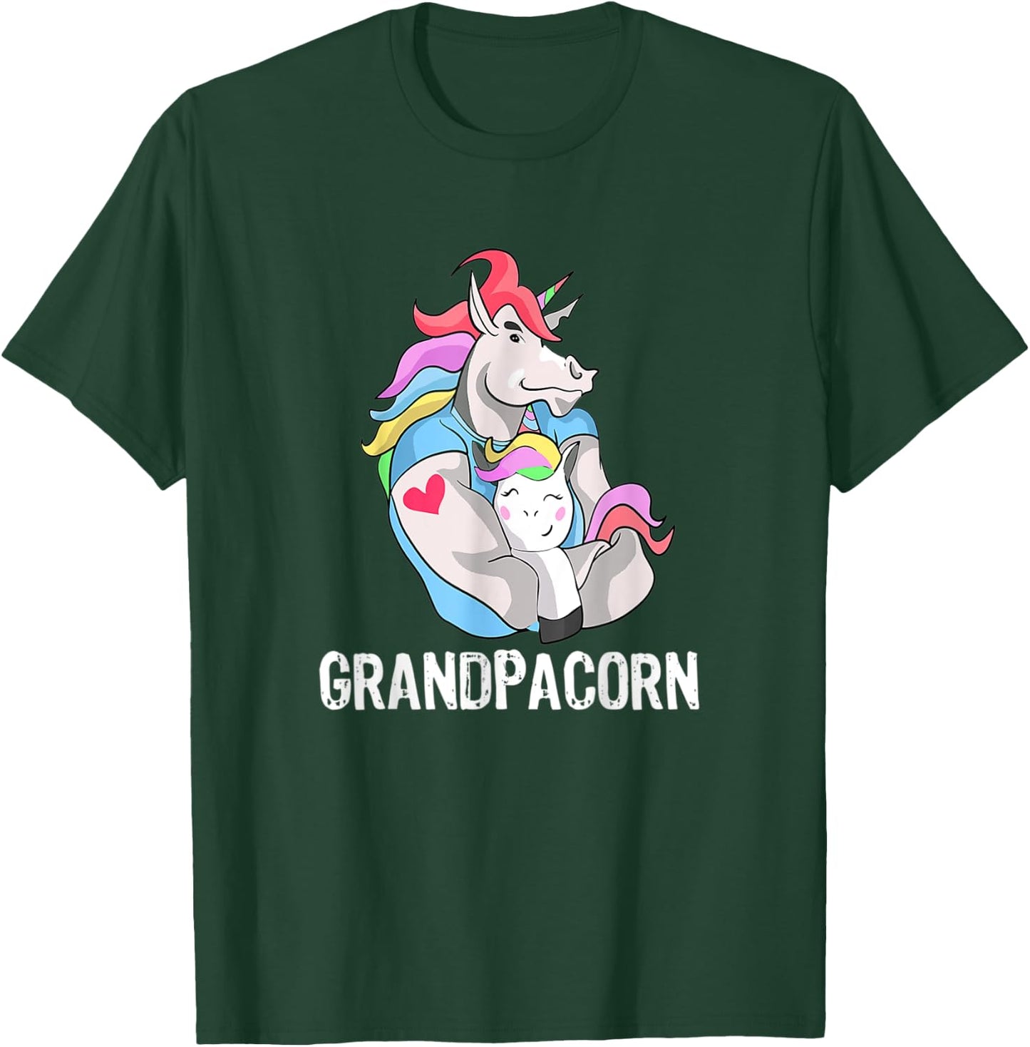 Grandpacorn Unicorn Grandpa And Grandson T-Shirt - T-Shirt | Forest