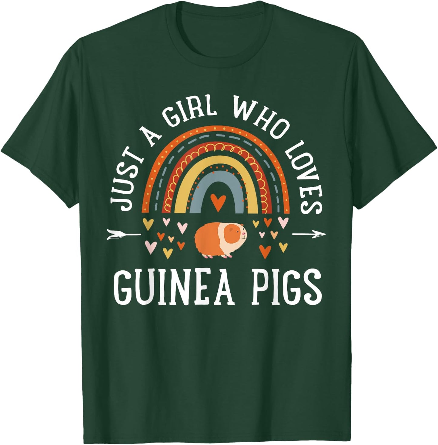 Just A Girl Who Loves Guinea Pigs Rainbow Gifts Cavy Lover T-Shirt - T-Shirt | Forest