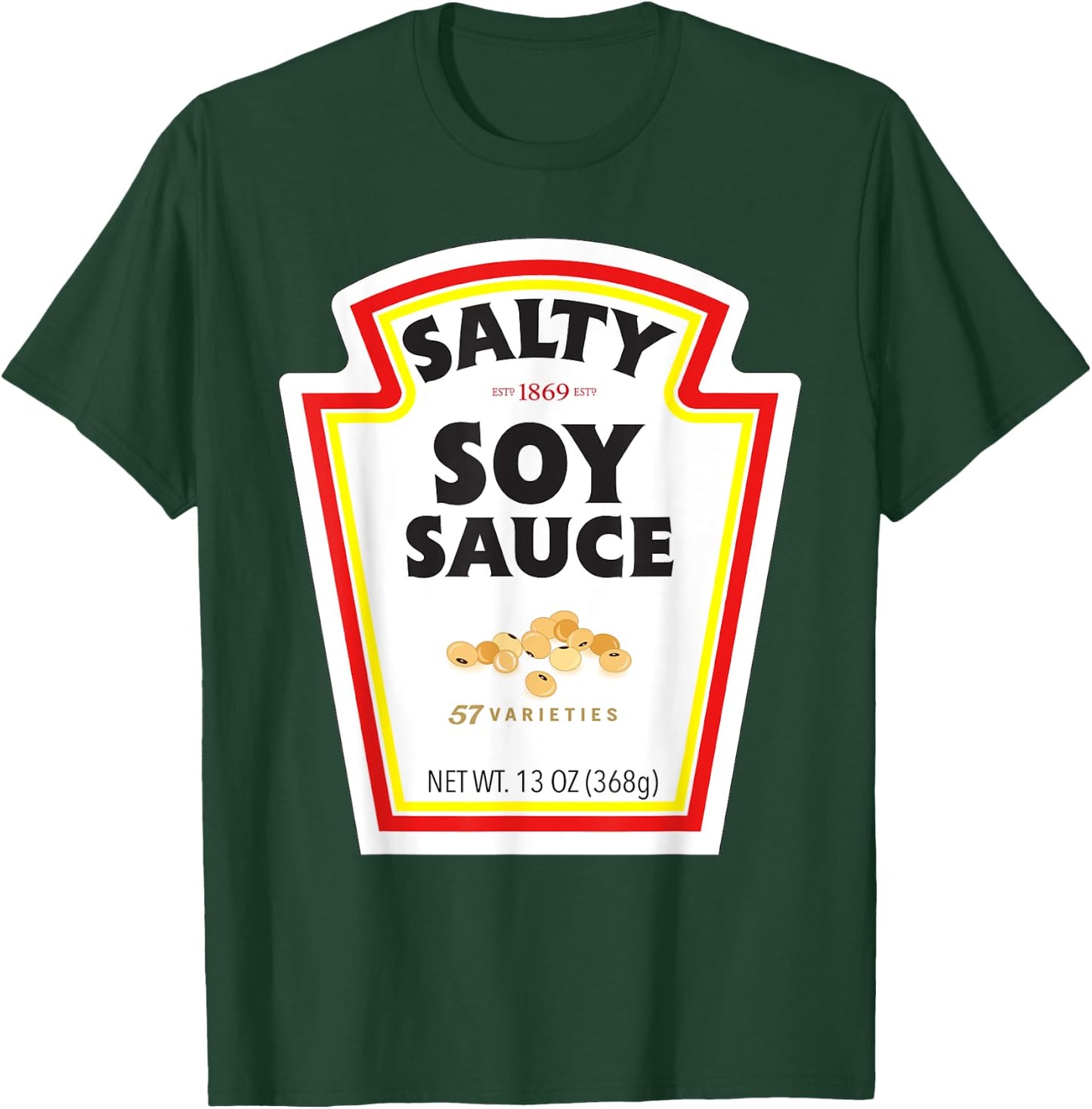Halloween Matching Costume Salty Soy Sauce Bottle Label T-Shirt - T-Shirt | Forest