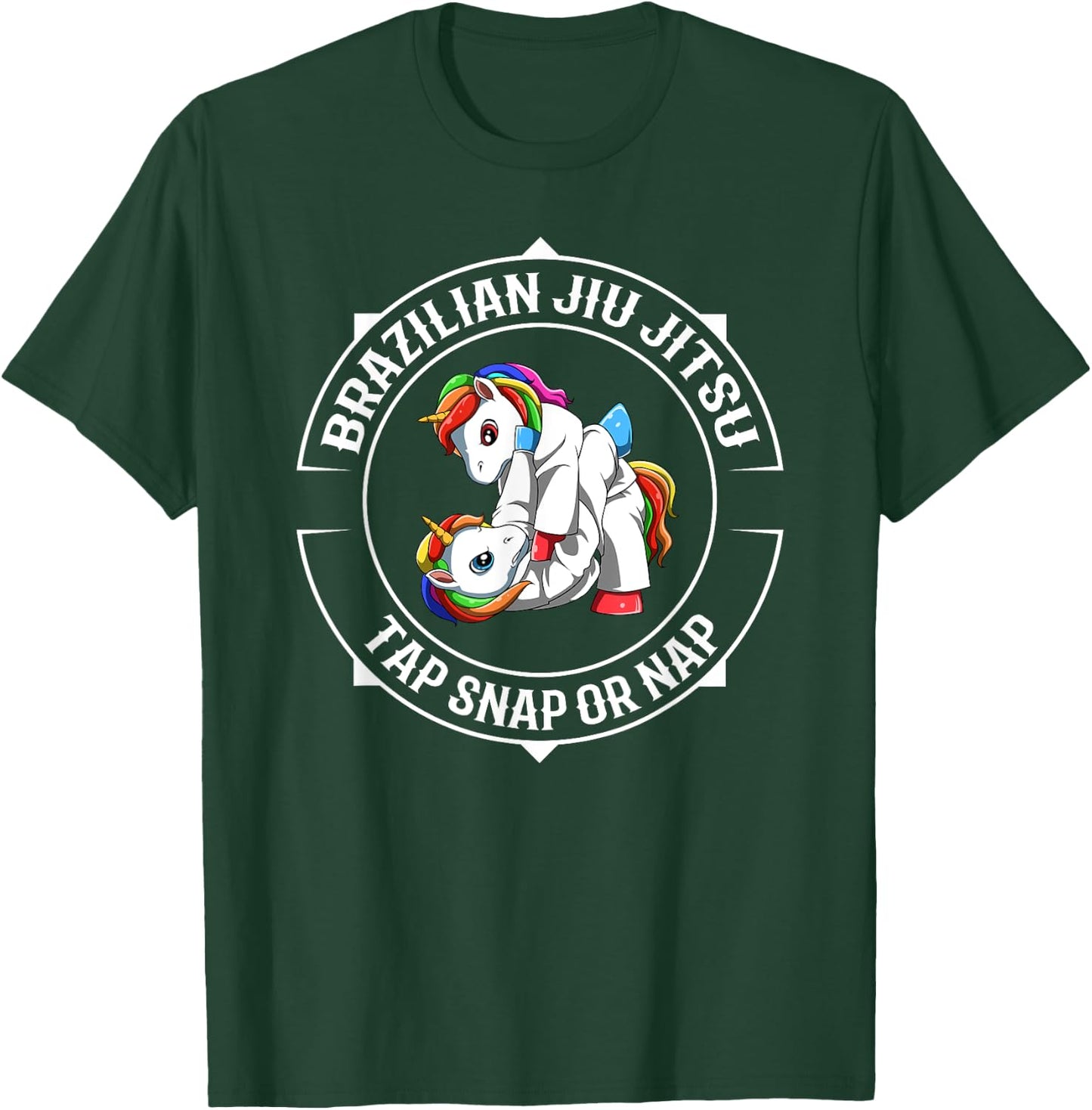Funny Jiu Jitsu Unicorns - Cute Girls BJJ and Grappling T-Shirt - T-Shirt | Forest