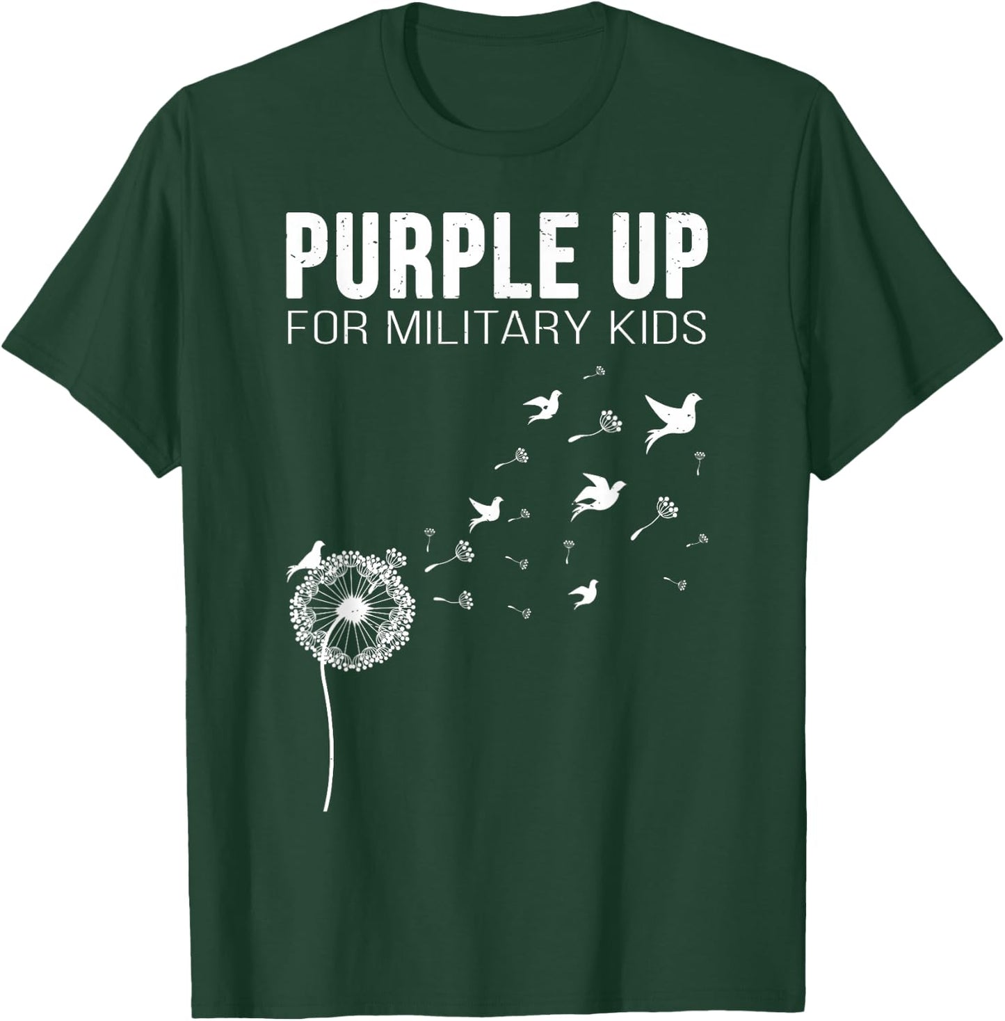I Purple Up For Military Kids Shirt Soldier Dandelion T-Shirt - T-Shirt | Forest