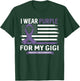 I Wear Purple For My Gigi Pancreatic Cancer US Flag T-Shirt - T-Shirt | Forest