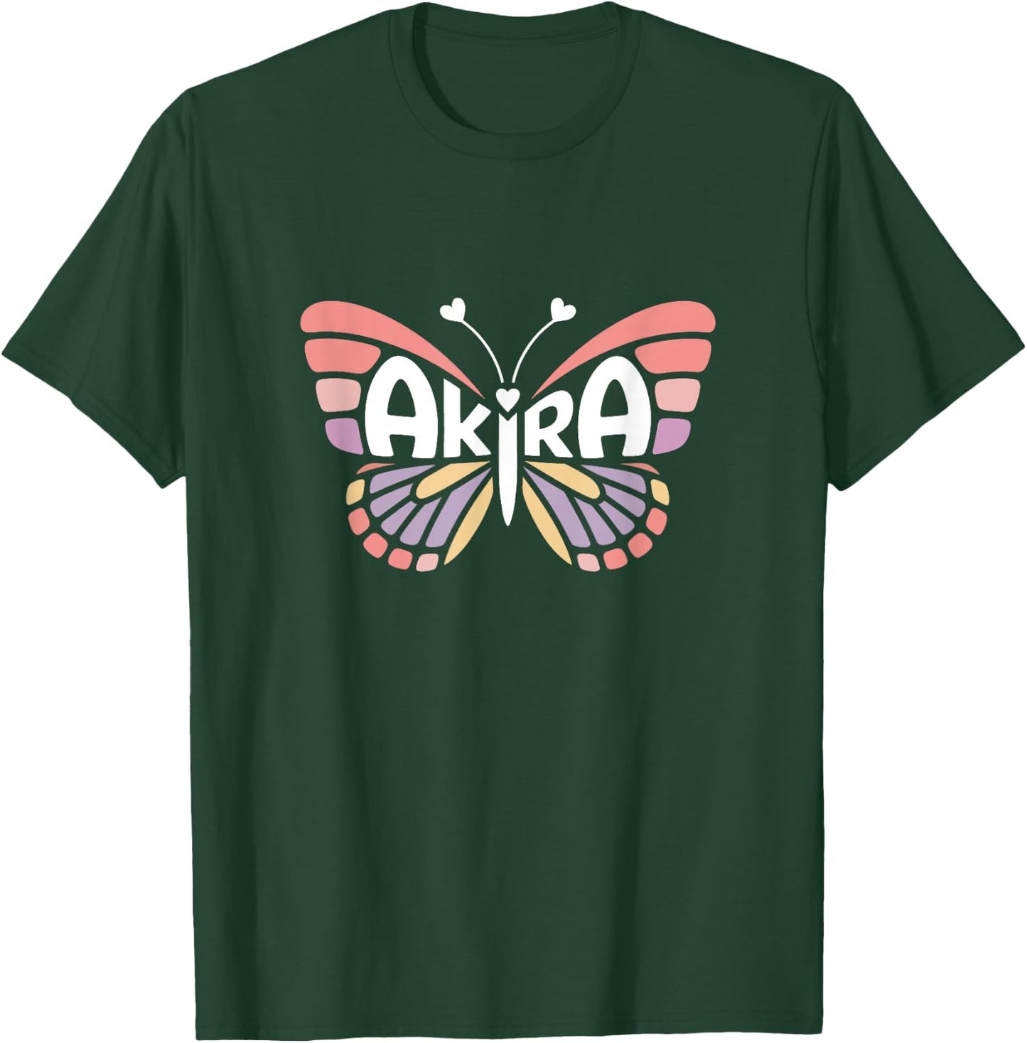 Akira Butterfly - Personalized Cute Name Word Art T-Shirt - T-Shirt | Forest