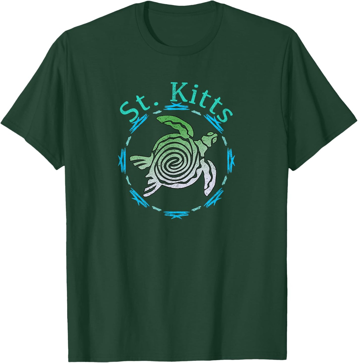 Vintage St. Kitts Travel Shirts And Apparel -Adults Retro Black Small Classic Fit Short Sleeve T-Shirt - T-Shirt | Forest