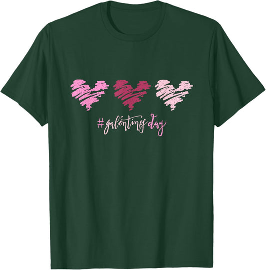Triple Heart Galentines Day T-Shirt - T-Shirt | Forest