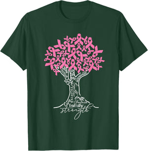 In October We Wear Pink Tree Ribbon Breast Cancer Awareness T-Shirt - T-Shirt | Forest