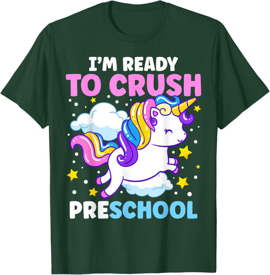 First Day of Pre-K I'm Ready To Crush Preschool Unicorn Kids T-Shirt - T-Shirt | Forest