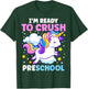 First Day of Pre-K I'm Ready To Crush Preschool Unicorn Kids T-Shirt - T-Shirt | Forest