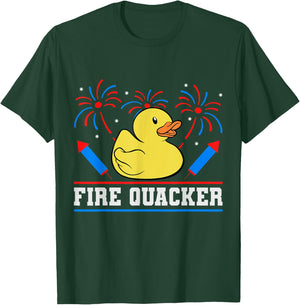 Fire Quacker Rubber Duck 4th Of July Firework T-Shirt - T-Shirt | Forest