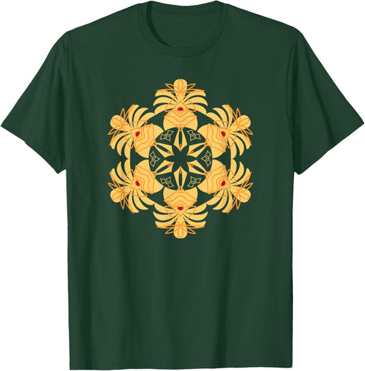 Circular Lotus Mandala Art Sacred Geometry Yoga Meditation T-Shirt - T-Shirt | Forest