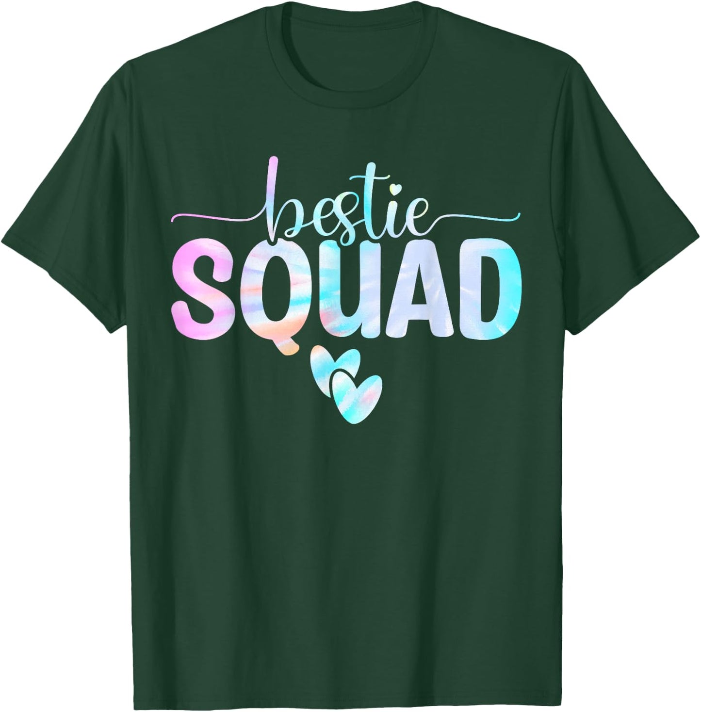 Best Friend Matching Squad Tie Dye Bestie BFF T-Shirt - T-Shirt | Forest