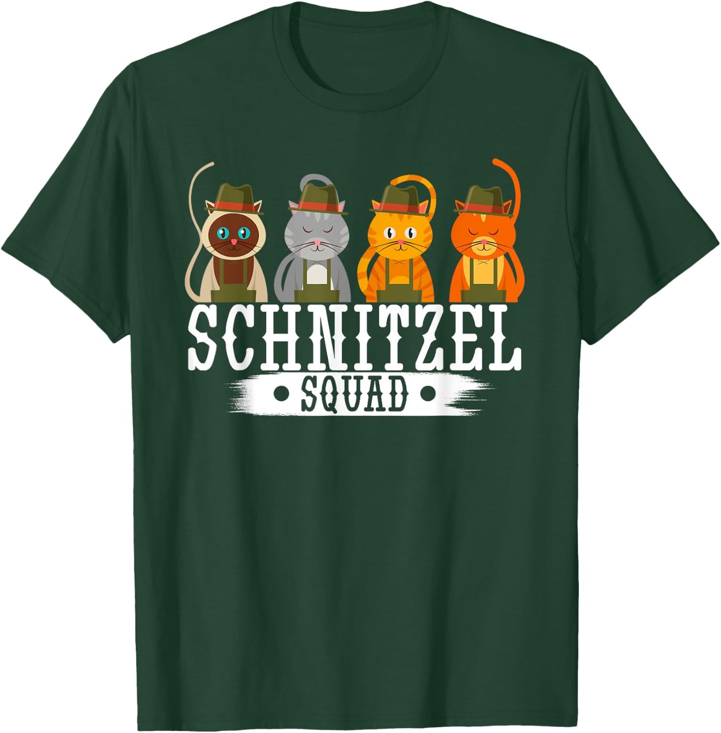 Schnitzel squad Oktoberfest German cat party brass band T-Shirt - T-Shirt | Forest