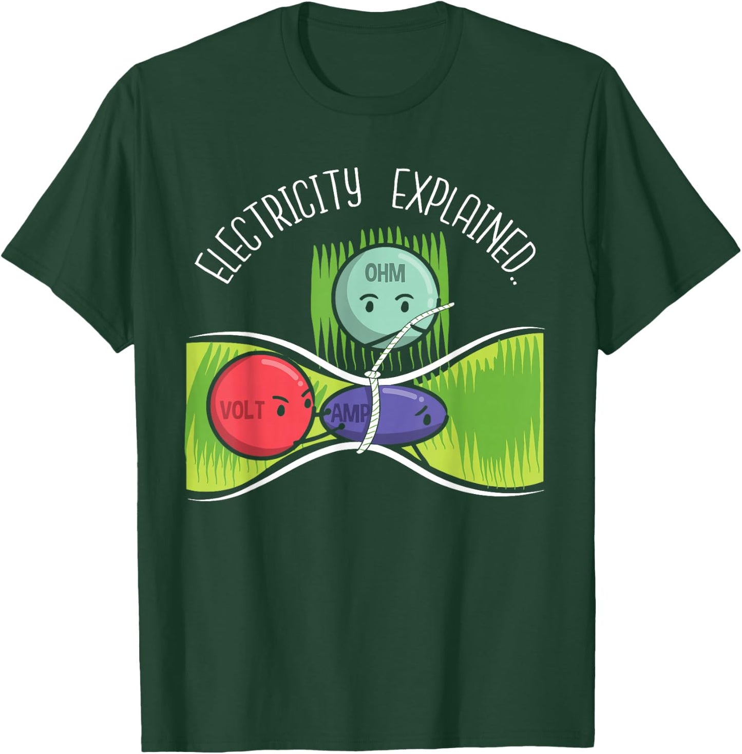 Electrical installer Electricity explains electrician T-Shirt - T-Shirt | Forest