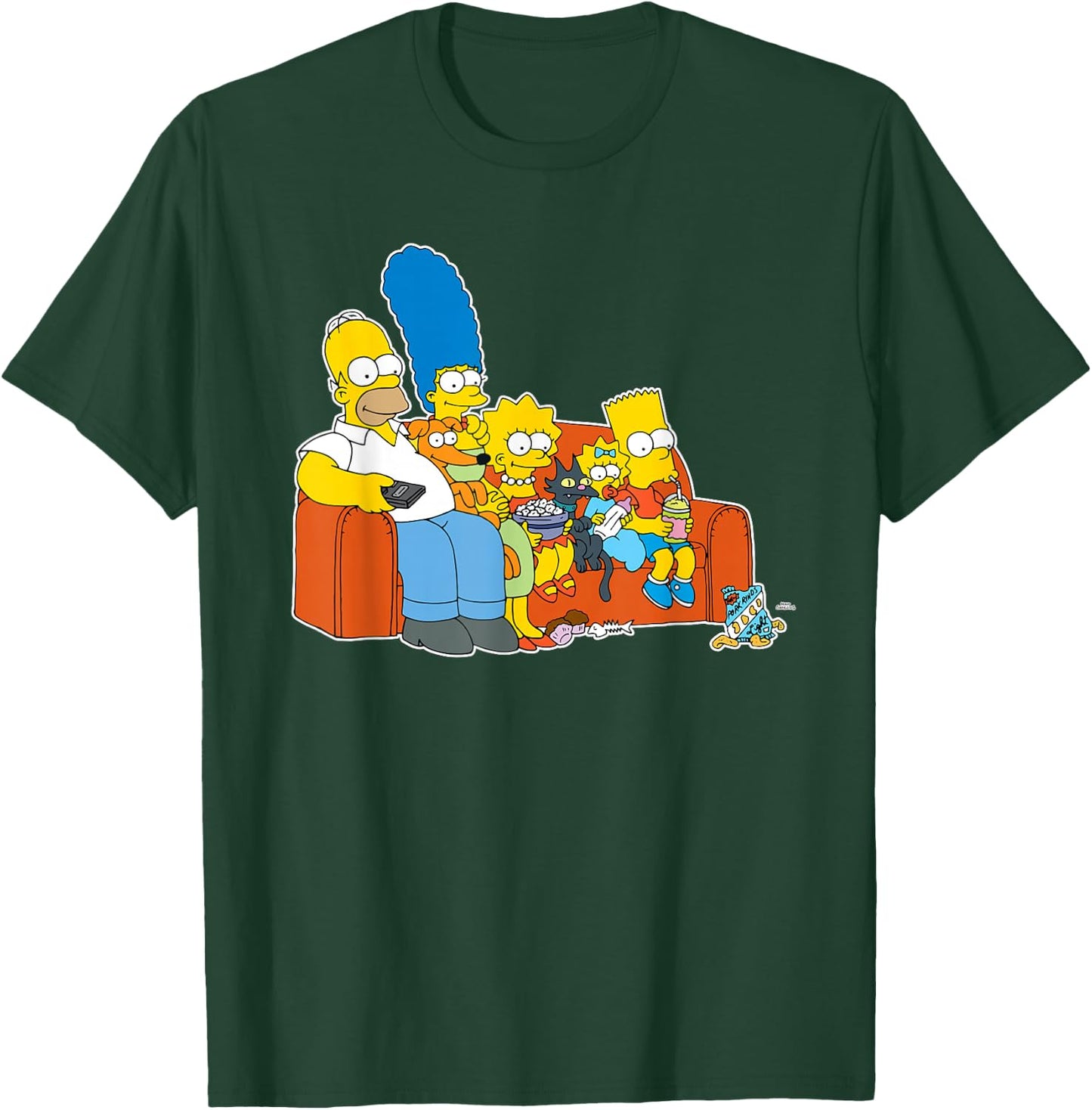 The Simpsons Homer Marge Maggie Bart Lisa Simpson Couch T-Shirt - T-Shirt | Forest