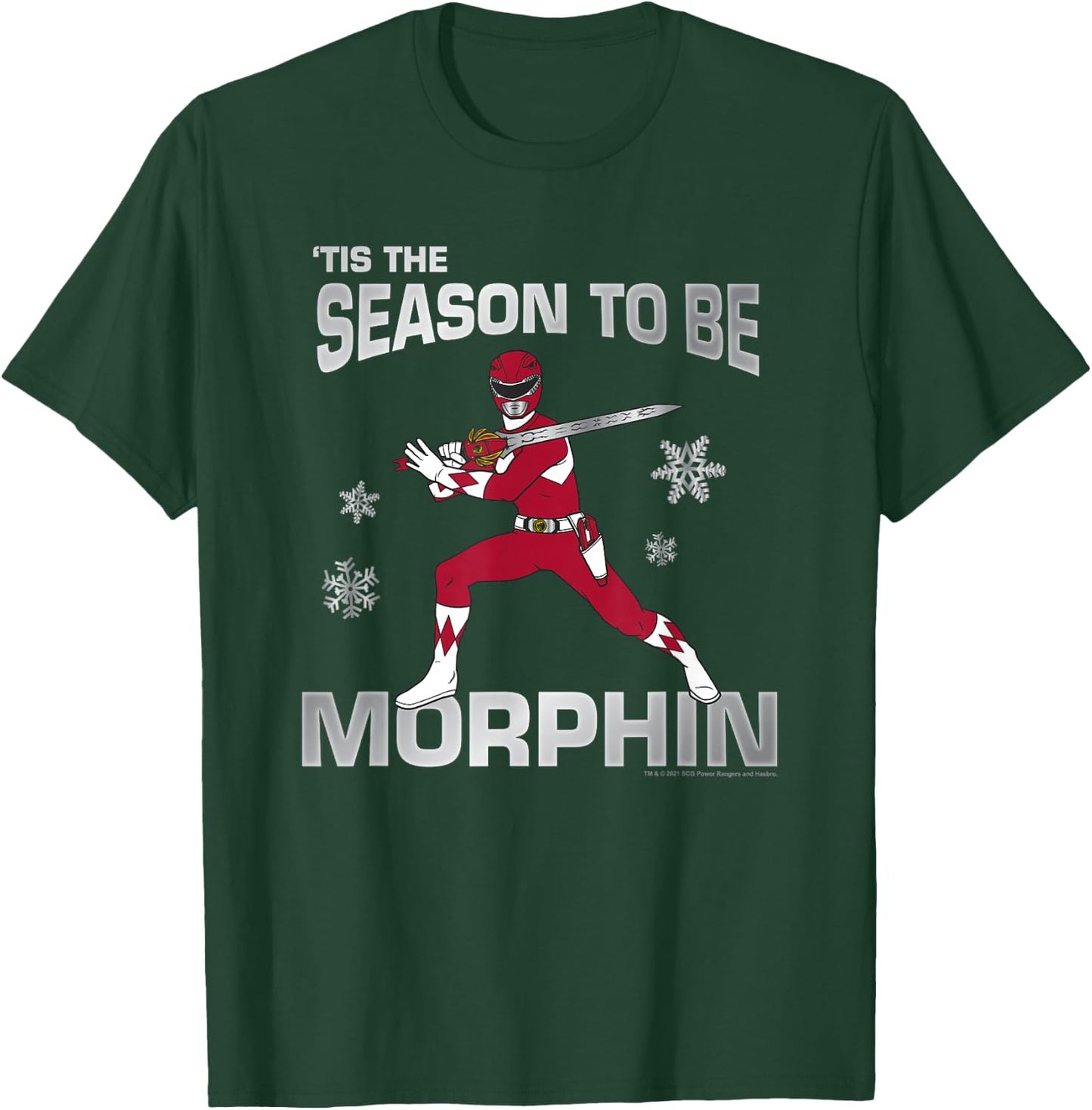 Power Rangers Christmas Red Ranger 'Tis The Season T-Shirt - T-Shirt | Forest