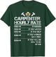 Funny Carpenter Hourly Rate Wood Working Labor Rates T-Shirt - T-Shirt | Forest