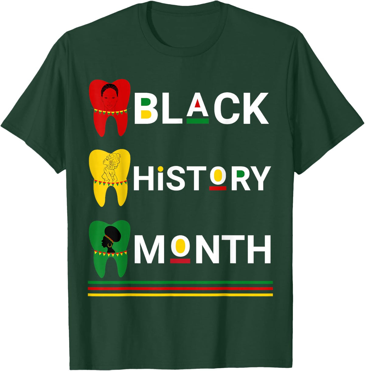 Dental Black History Month Africans Melanin Teeth Girls Kids T-Shirt - T-Shirt | Forest