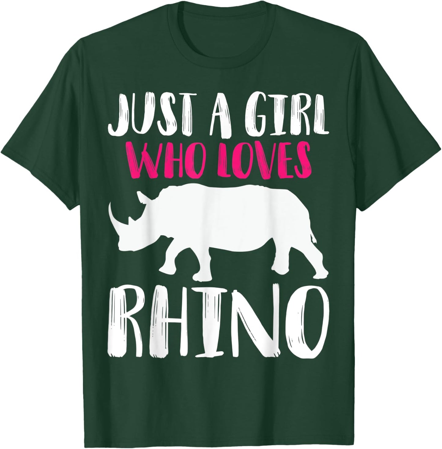 Just A Girl Who Loves Rhino Funny Animal Lover Zoo Jungle T-Shirt - T-Shirt | Forest