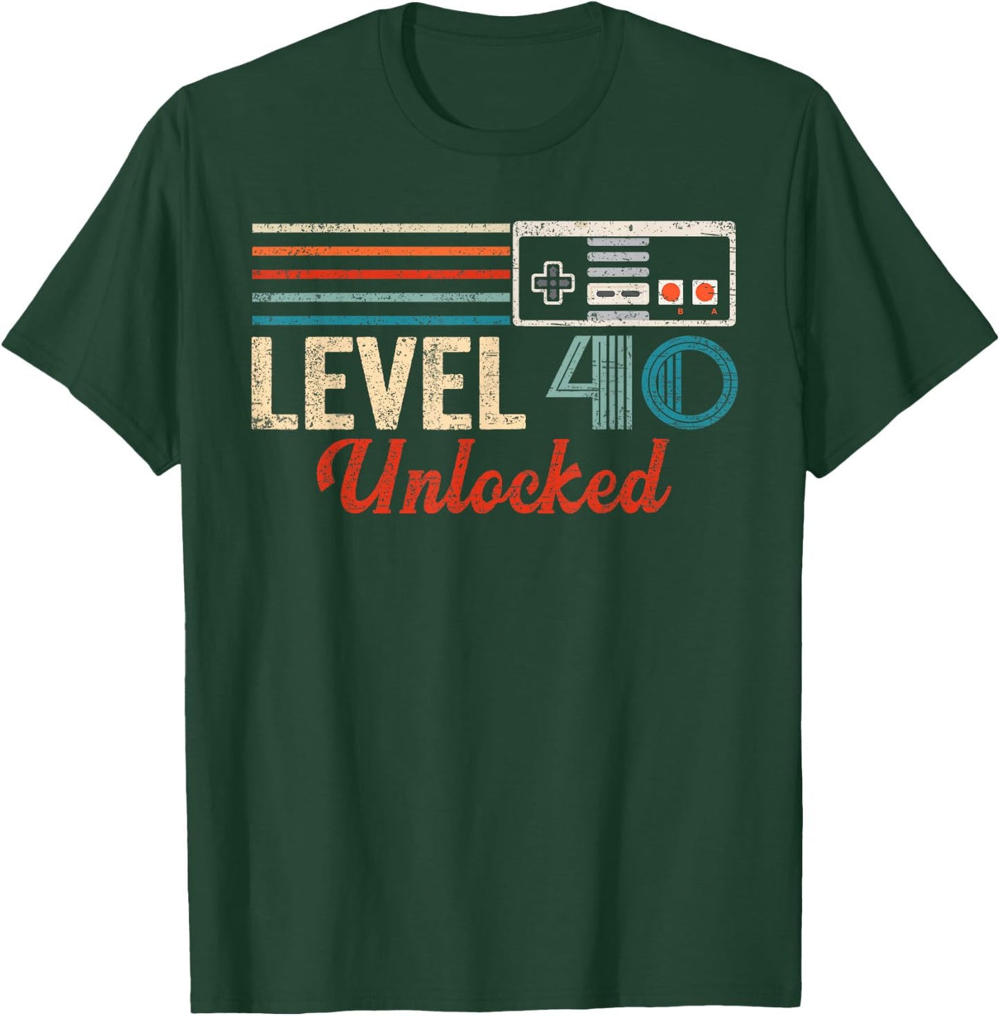 Unlocked Level 40 Birthday Boy Video Game Controller T-Shirt - T-Shirt | Forest