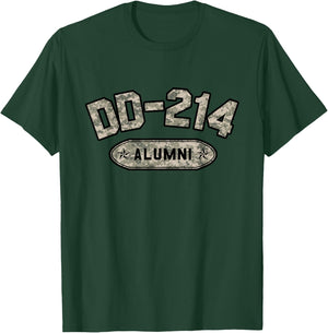 DD-214 Alumni Vintage Desert Camo Retirement Military Veteran T-Shirt - T-Shirt | Forest
