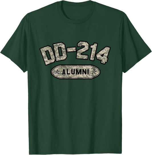 DD-214 Alumni Vintage Desert Camo Retirement Military Veteran T-Shirt - T-Shirt | Forest