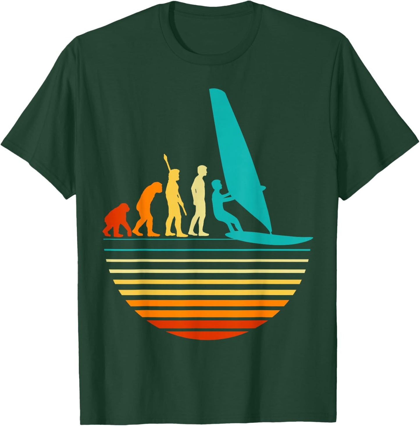 Windsurfer Evolution Windsurfing T-Shirt - T-Shirt | Forest