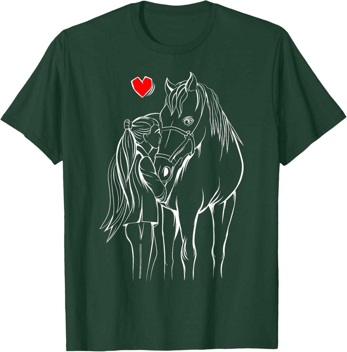 Horse Girl Women Horseback Riding T-Shirt - T-Shirt | Forest