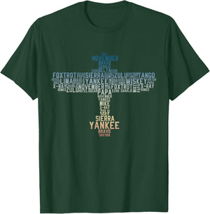 Phonetic alphabet airplane pilot T-Shirt - T-Shirt | Forest