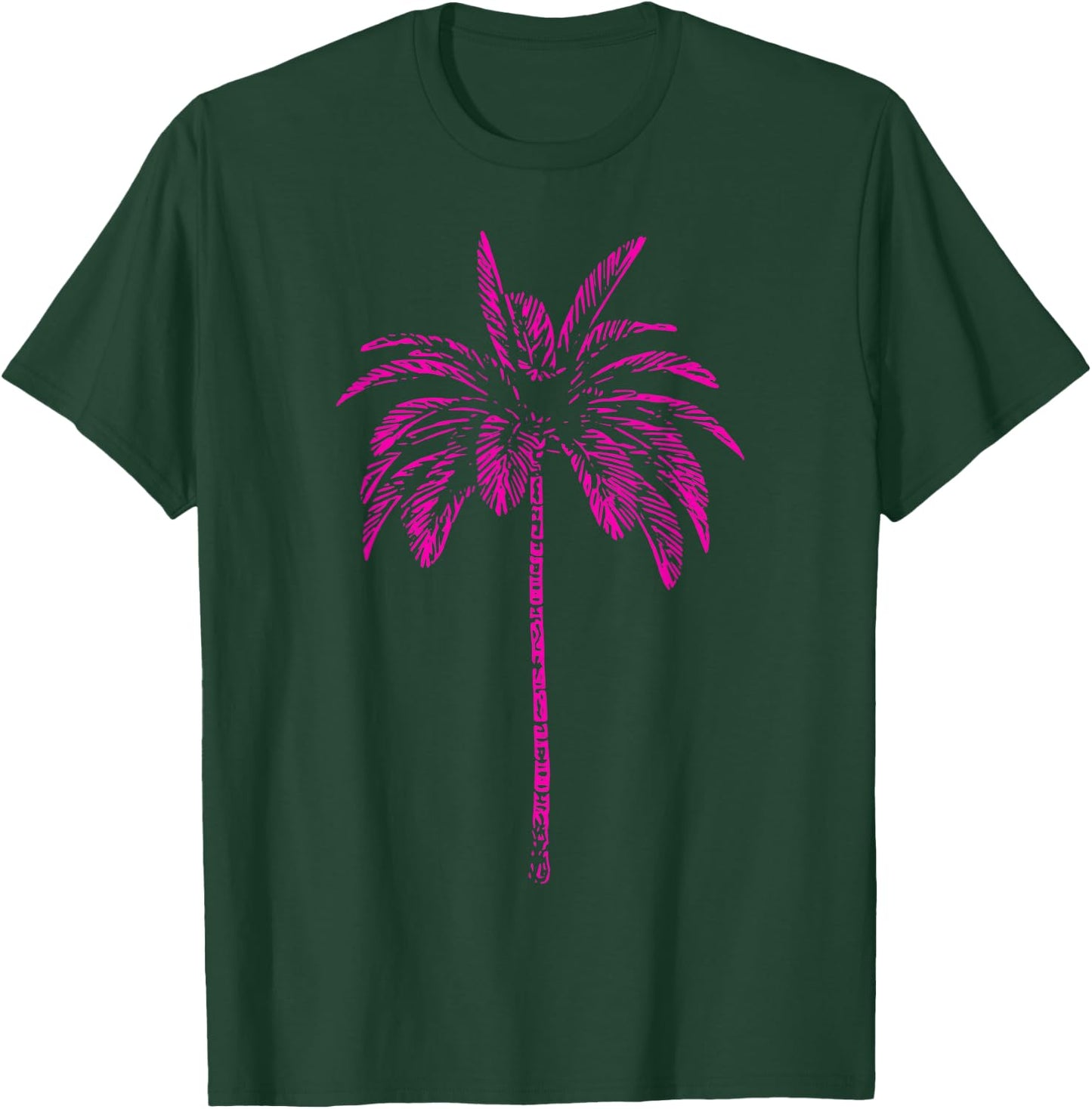 Pink Palm Beachwear Beach Outfit Surfing Retro Palm Tree T-Shirt - T-Shirt | Forest