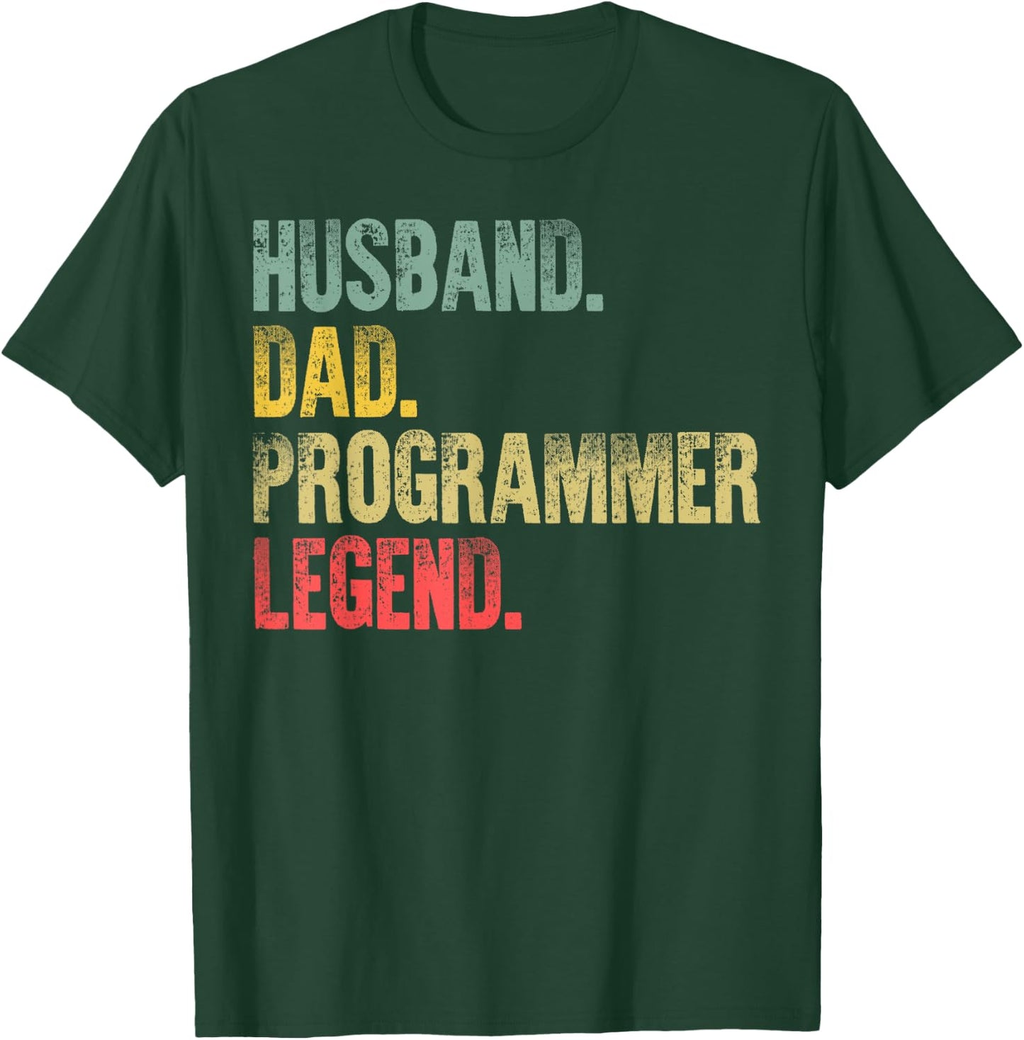 Funny Vintage Shirt Husband Dad Programmer Legend Retro T-Shirt - T-Shirt | Forest