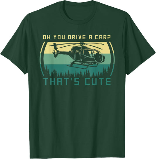 Funny Helicopter Pilot T-Shirt - T-Shirt | Forest