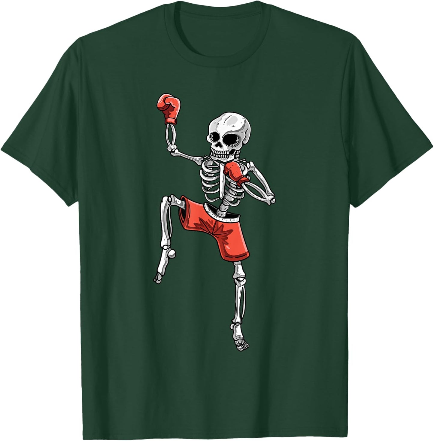 Skeleton Muay Thai Halloween Kickboxing MMA Fighter Costume T-Shirt - T-Shirt | Forest