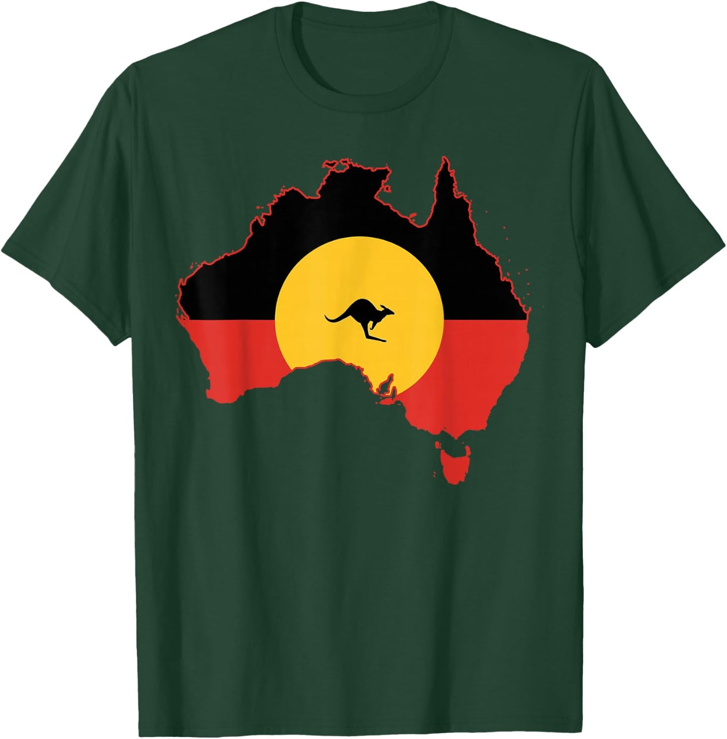 Aboriginal Flag T Shirt Australia Flag Gift Aussie T-Shirt - T-Shirt | Forest