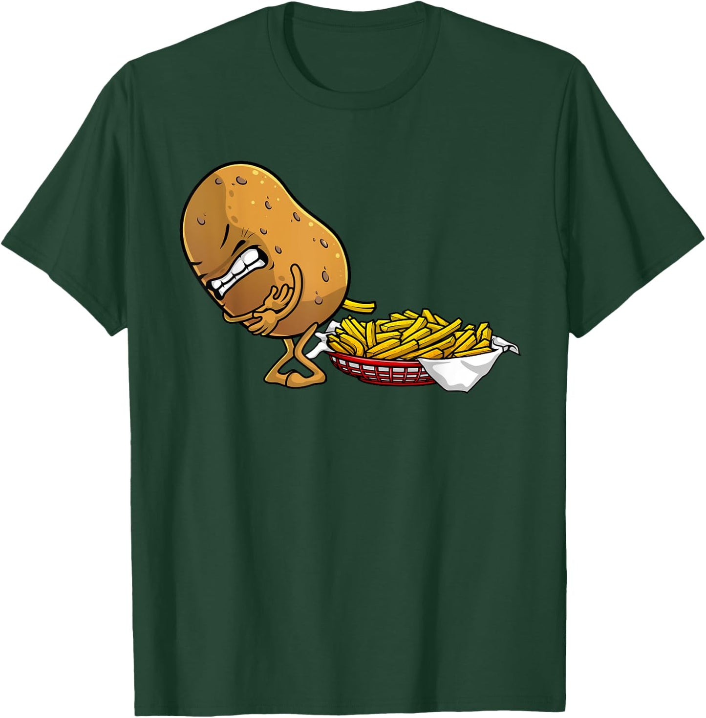 Funny French Fries Designs Women Potato Food Eaters Small T-Shirt - T-Shirt | Forest