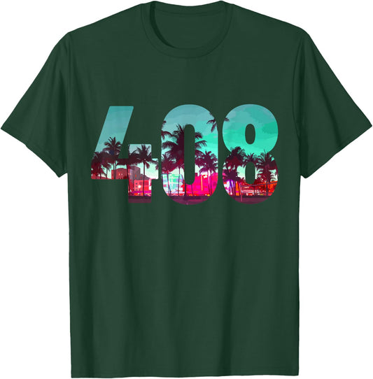San Jose California Area Code 408 Vintage Retro T-Shirt - T-Shirt | Forest