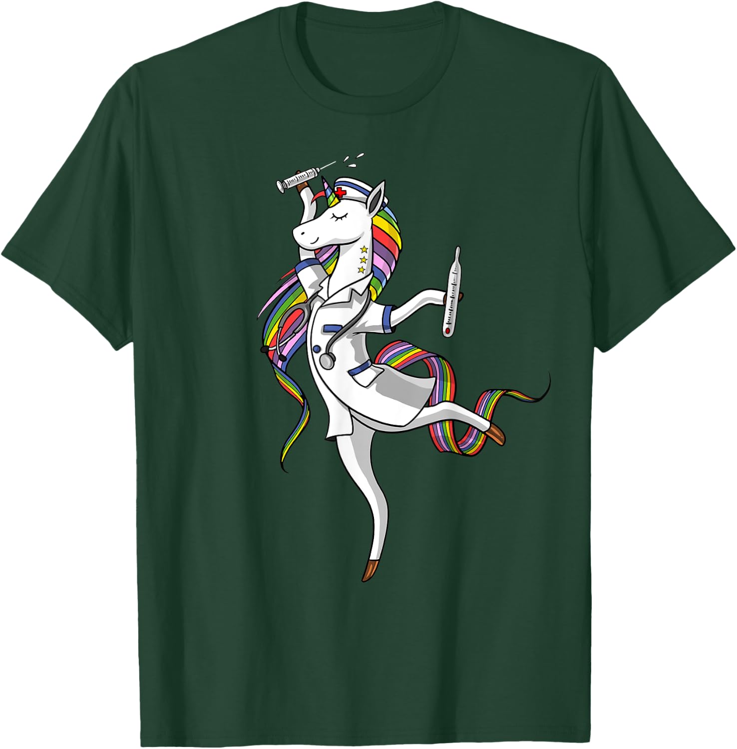 Unicorn Nurse Medical Doctor Funny Women Girls Kids T-Shirt - T-Shirt | Forest
