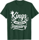 Kings Are Born In January T-Shirt - T-Shirt | Forest