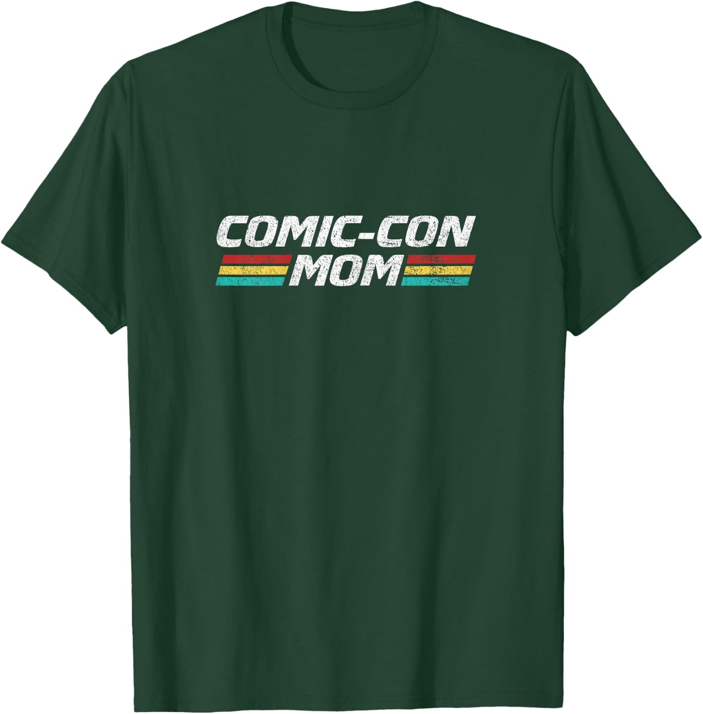 Comic-Con Mom 80's Retro Style Distressed T-Shirt - T-Shirt | Forest