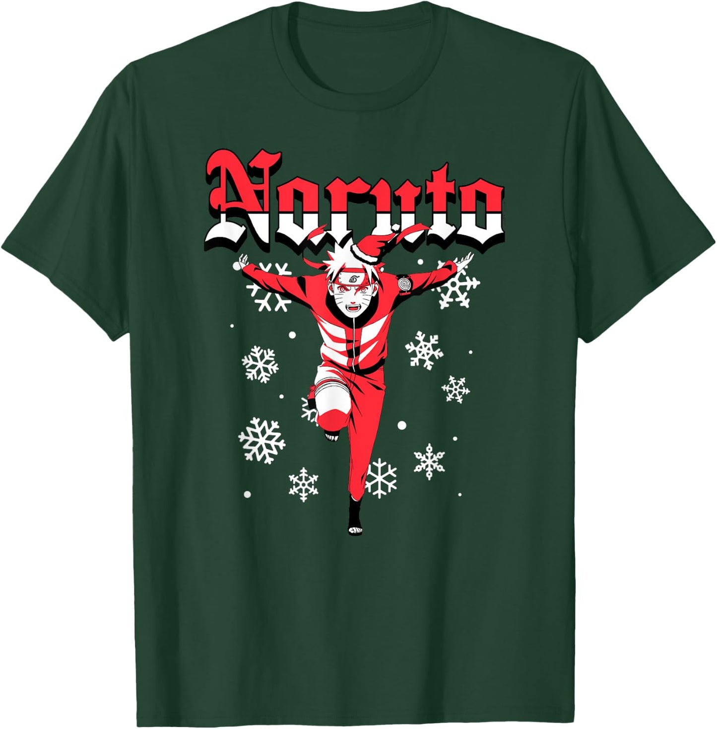 Naruto Shippuden Naruto Christmas Ninja Snowflakes Anime T-Shirt - T-Shirt | Forest