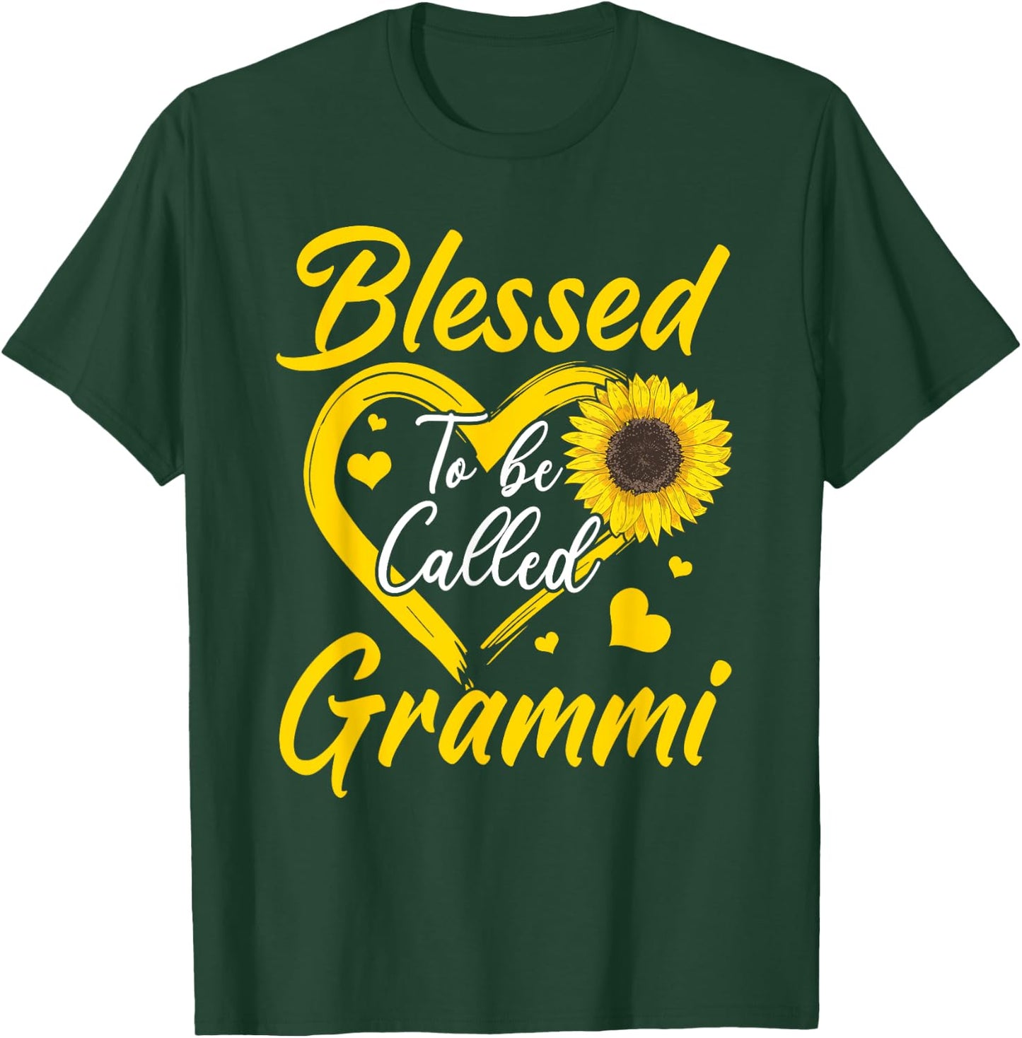 Blessed To Be Called Grammi Sunflower Heart Mother's Day T-Shirt - T-Shirt | Forest