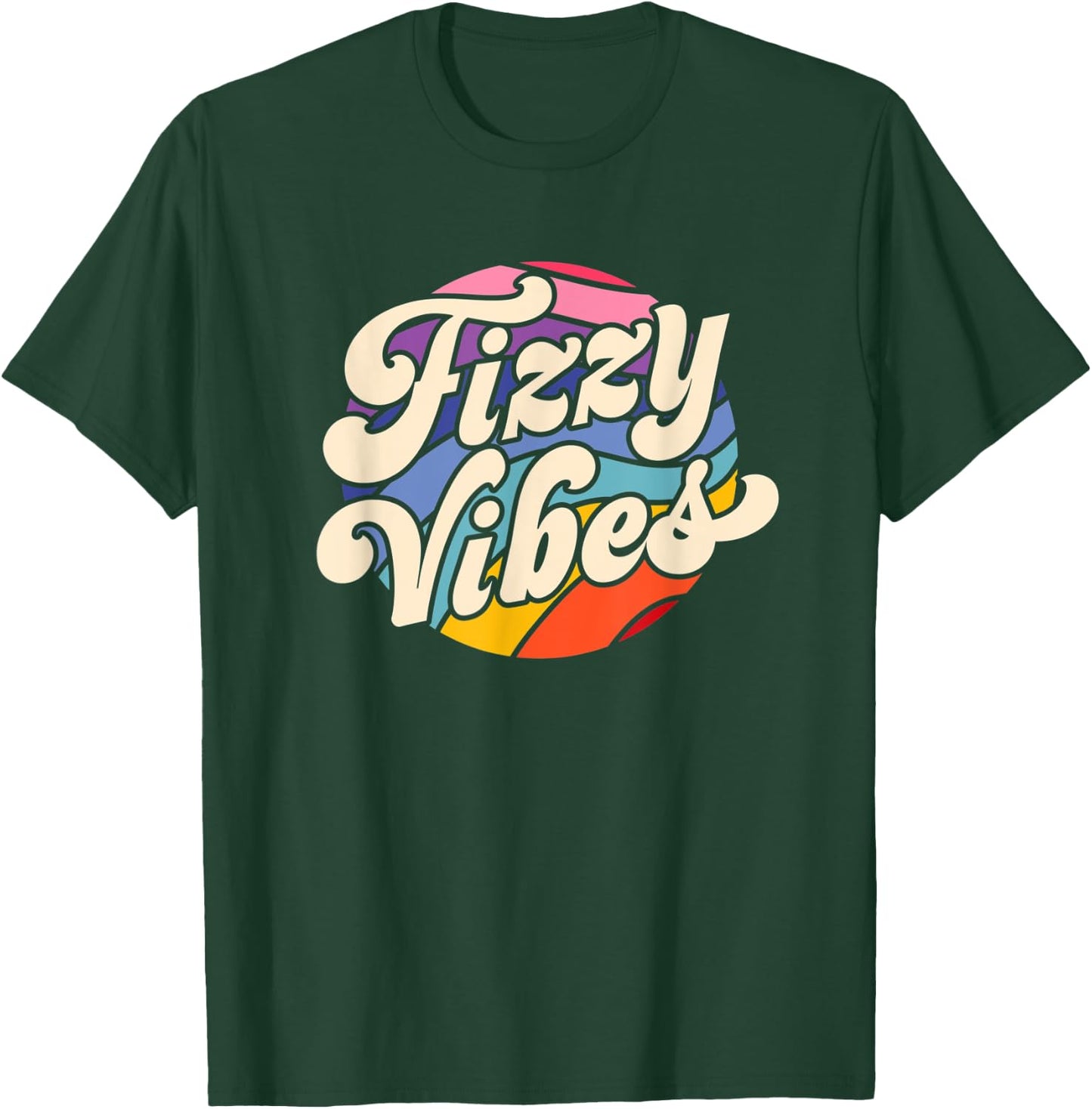 Fizzy Vibes - 70s Inspired Boho Hippie T-Shirt - T-Shirt | Forest