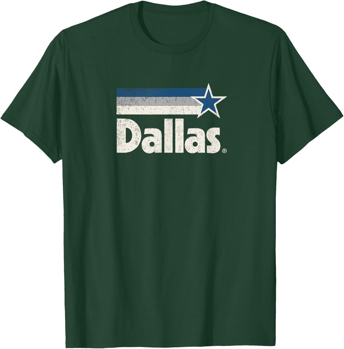 Vintage Dallas Texas City Strong Dallas TX Blue Stripes Star T-Shirt - T-Shirt | Forest