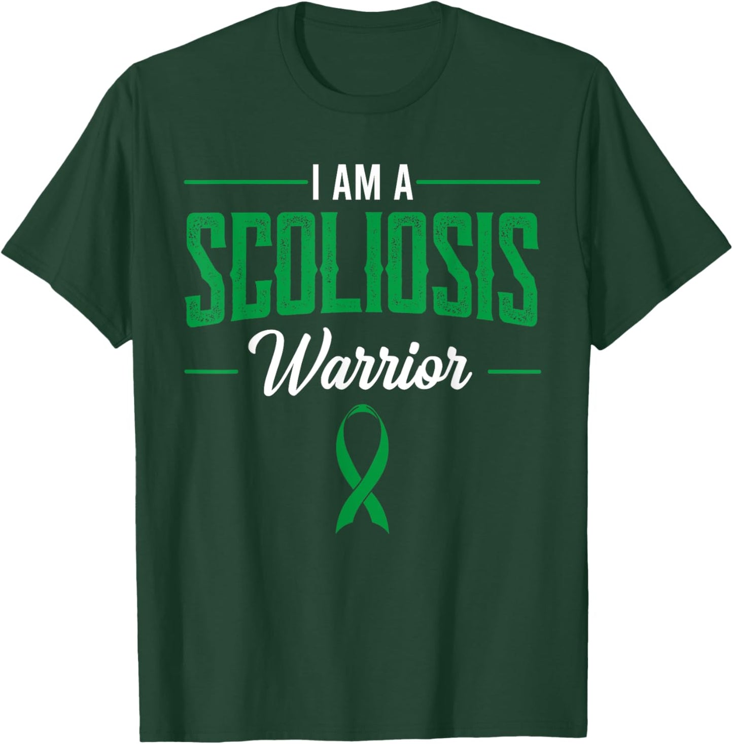 Scoliosis Warrior Orthopedic Scoliometer Green Ribbon Gift T-Shirt - T-Shirt | Forest