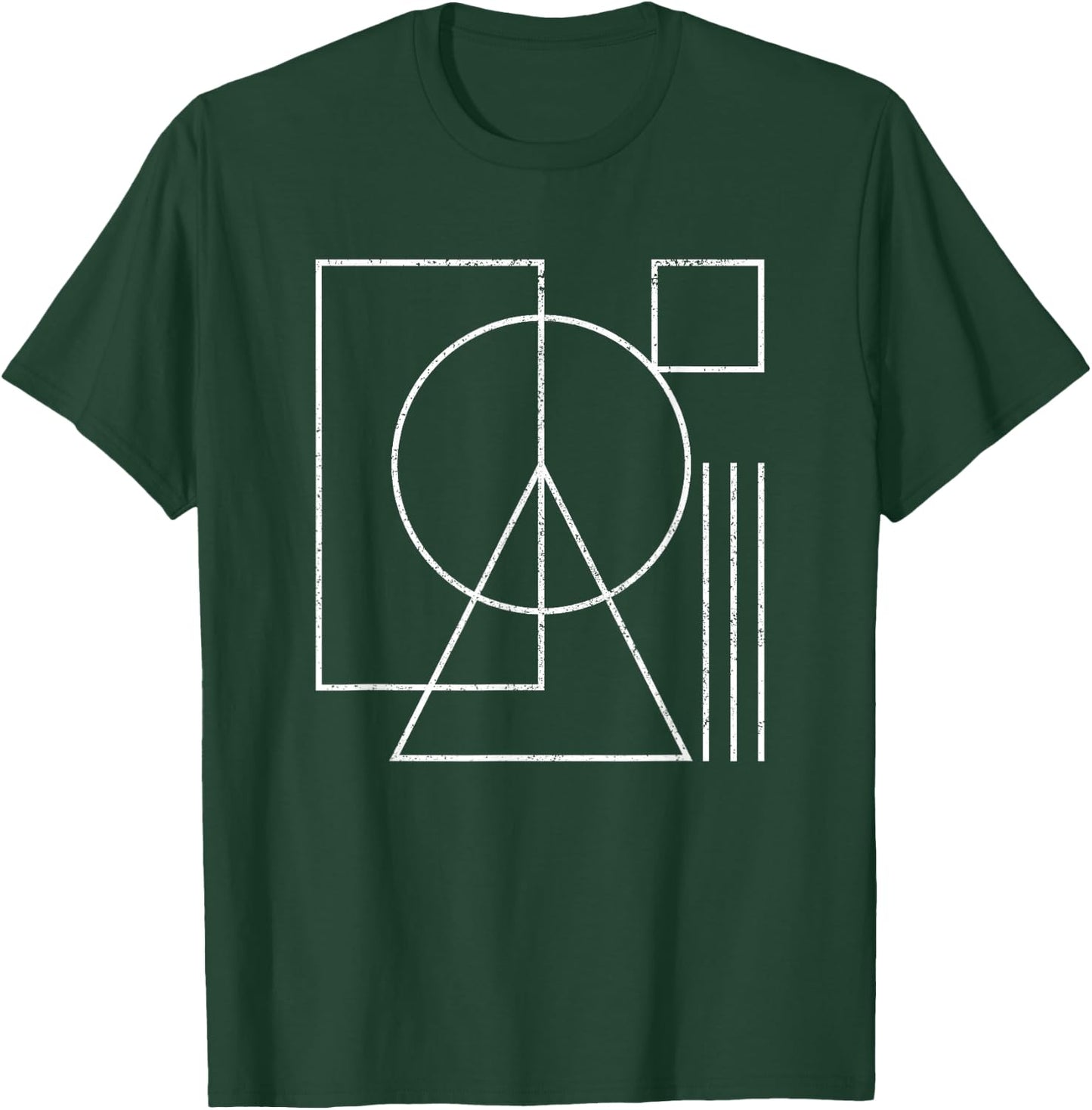Geometric Rectangle Circle Triangle Square Shape Lines Peace T-Shirt - T-Shirt | Forest