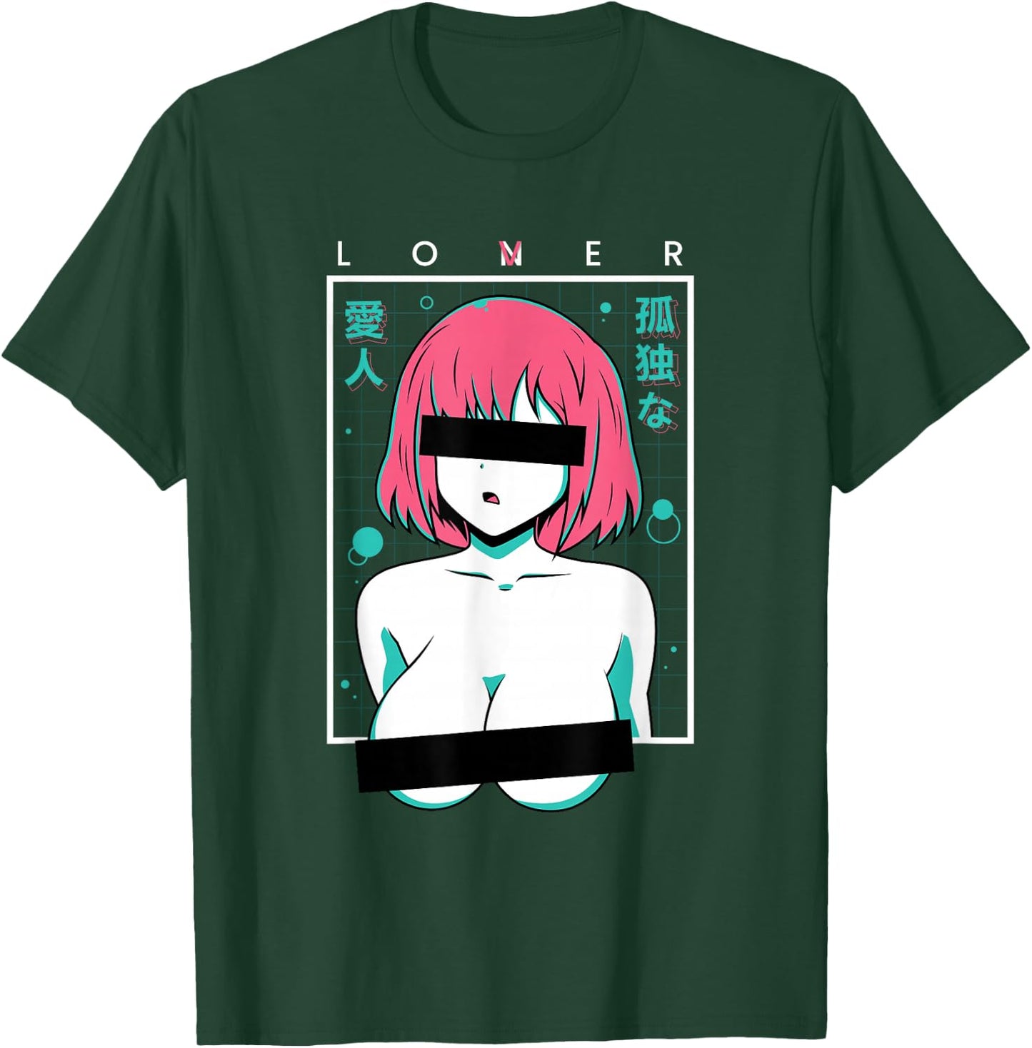 Waifu Loner Lover Anime Girl Japanese Aesthetic Manga Otaku T-Shirt - T-Shirt | Forest