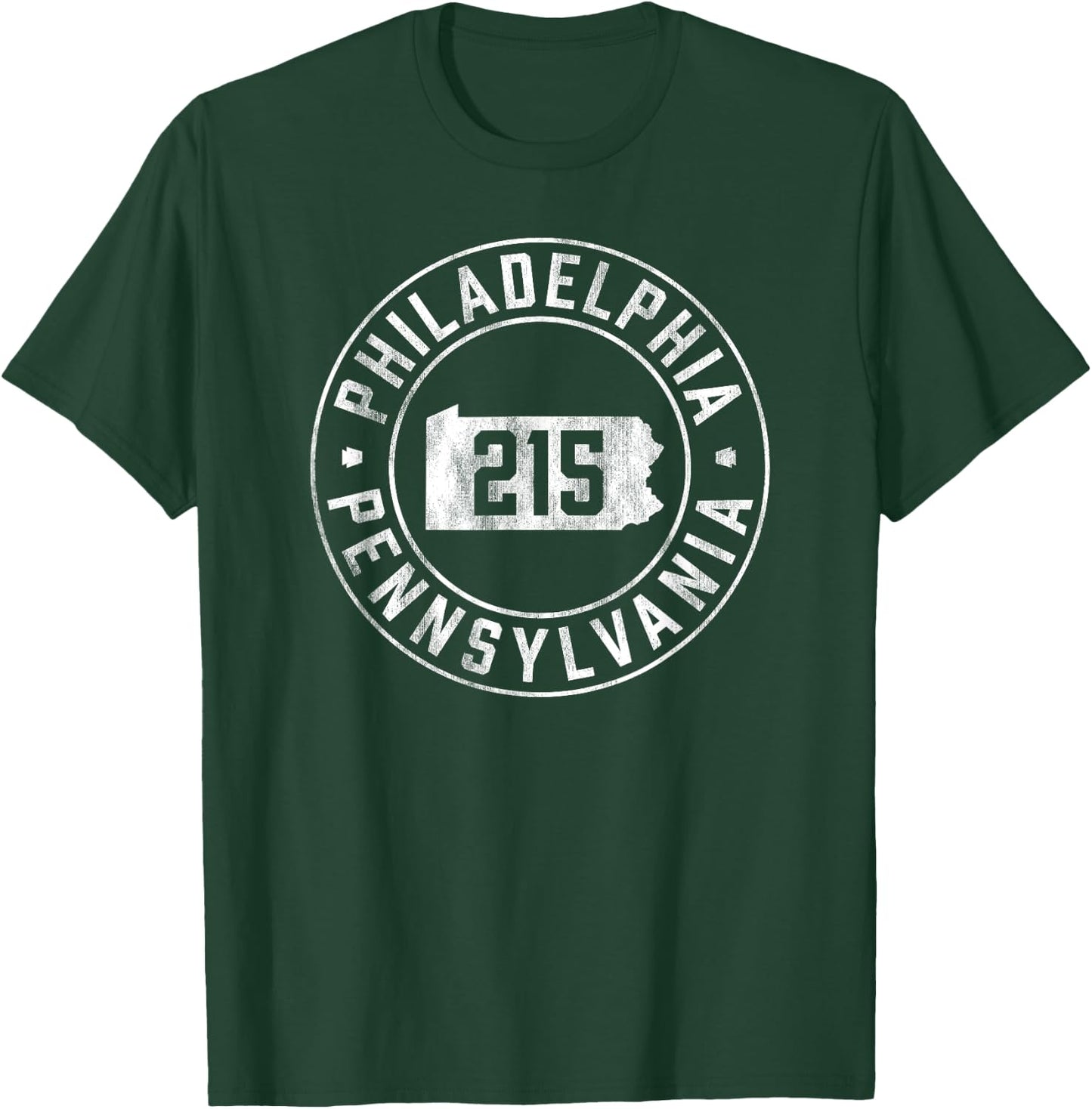 Retro Philly 215 Area Code Boys Girls Philadelphia T-Shirt - T-Shirt | Forest