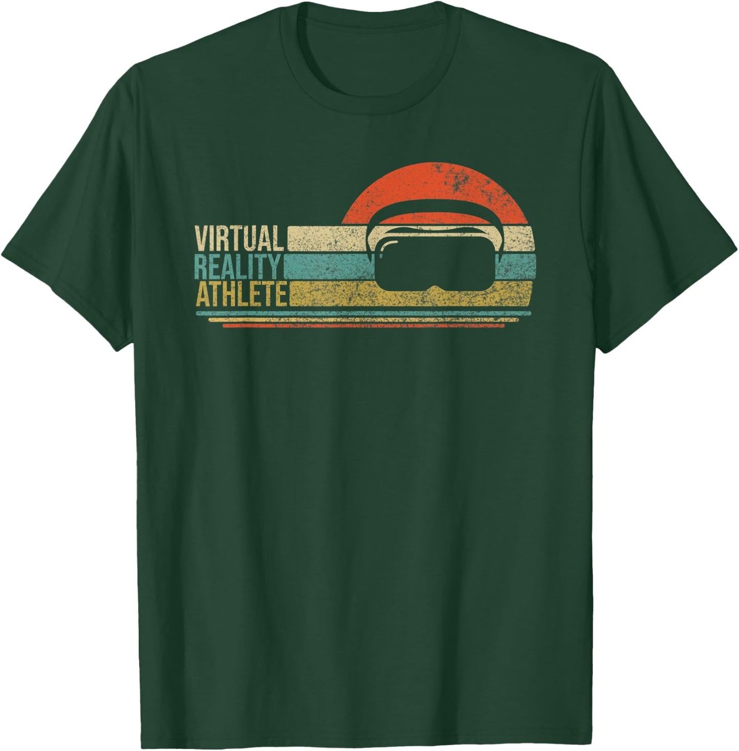 Virtual Reality Athlete VR Vintage Retro Video Gamer Gaming T-Shirt - T-Shirt | Forest