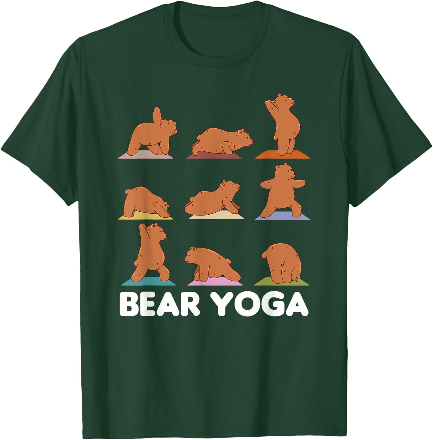 Bear Yoga Cute Bears Doing Sport Bear Yoga Namaste T-Shirt - T-Shirt | Forest
